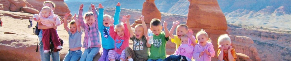 Moab has to be my #1 pick for extended family vacations.  I'll never forget how much fun it was to march all these kids three miles up and back to see the Delicate Arch.  It was a lot of work but TOTALLY worth it.